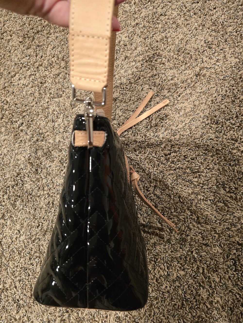 Consuela Inked Downtown Crossbody bag featuring a quilted black patent exterior - Picture 4 of 14